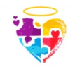 Colorful puzzle-heart with halo